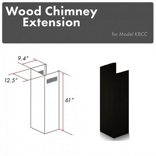 Z-Line - 61'' Wooden Chimney Extension for Ceilings up to 12.5'