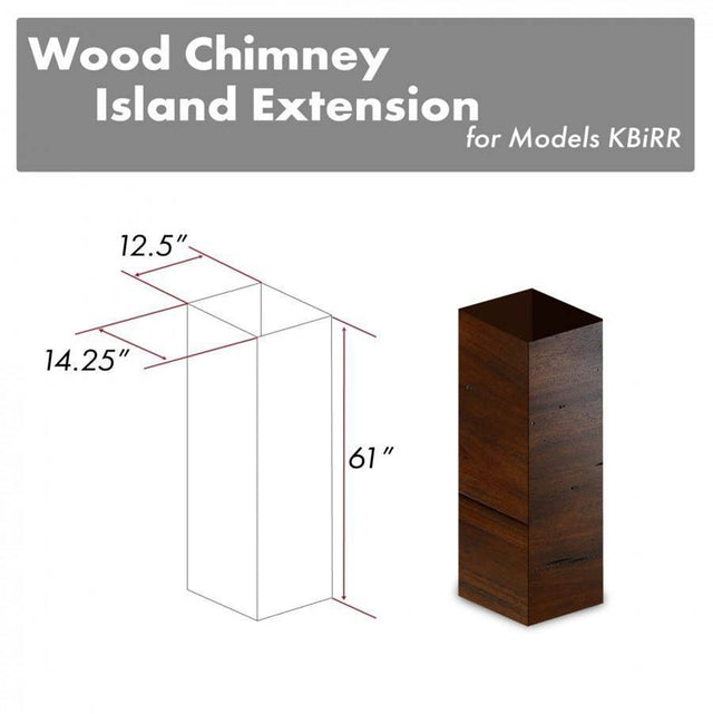 Z-Line - 61'' Wooden Chimney Extension for Ceilings up to 12.5'