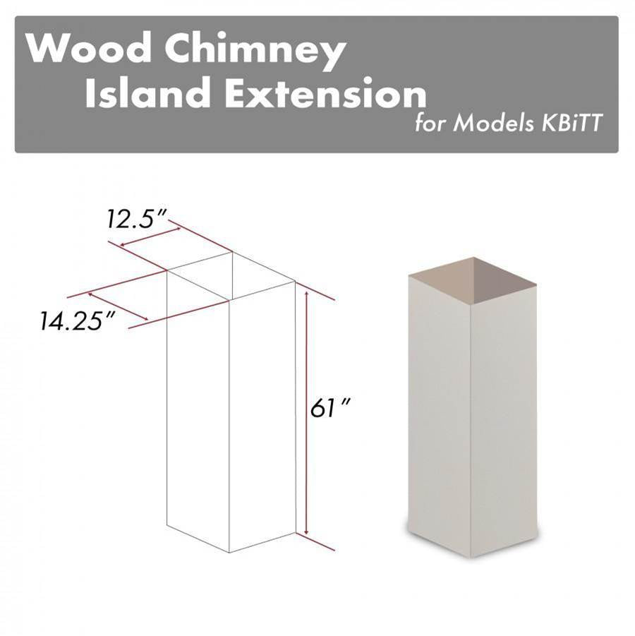 Z-Line - 61'' Wooden Chimney Extension for Ceilings up to 12.5'