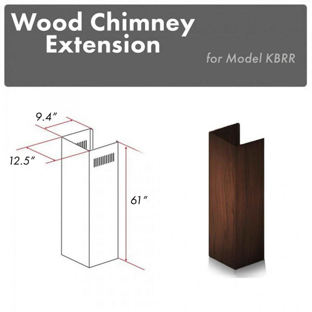 Z-Line - 61'' Wooden Chimney Extension for Ceilings up to 12.5'