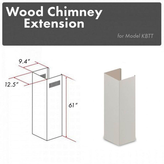 Z-Line - 61'' Wooden Chimney Extension for Ceilings up to 12.5'
