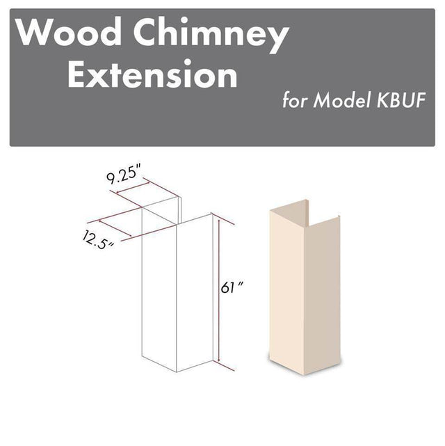 Z-Line - 61'' Wooden Chimney Extension for Ceilings up to 12.5'