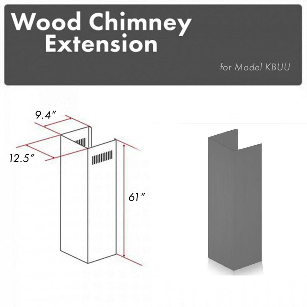Z-Line - 61'' Wooden Chimney Extension for Ceilings up to 12.5'