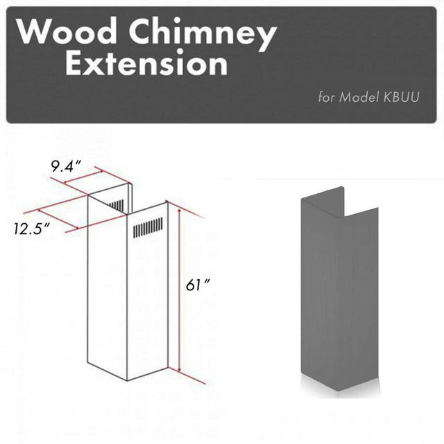 Z-Line - 61'' Wooden Chimney Extension for Ceilings up to 12.5'