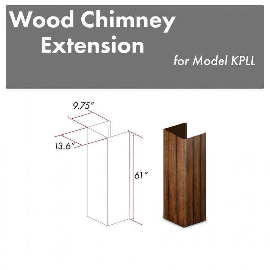 Z-Line - 61'' Wooden Chimney Extension for Ceilings up to 12'