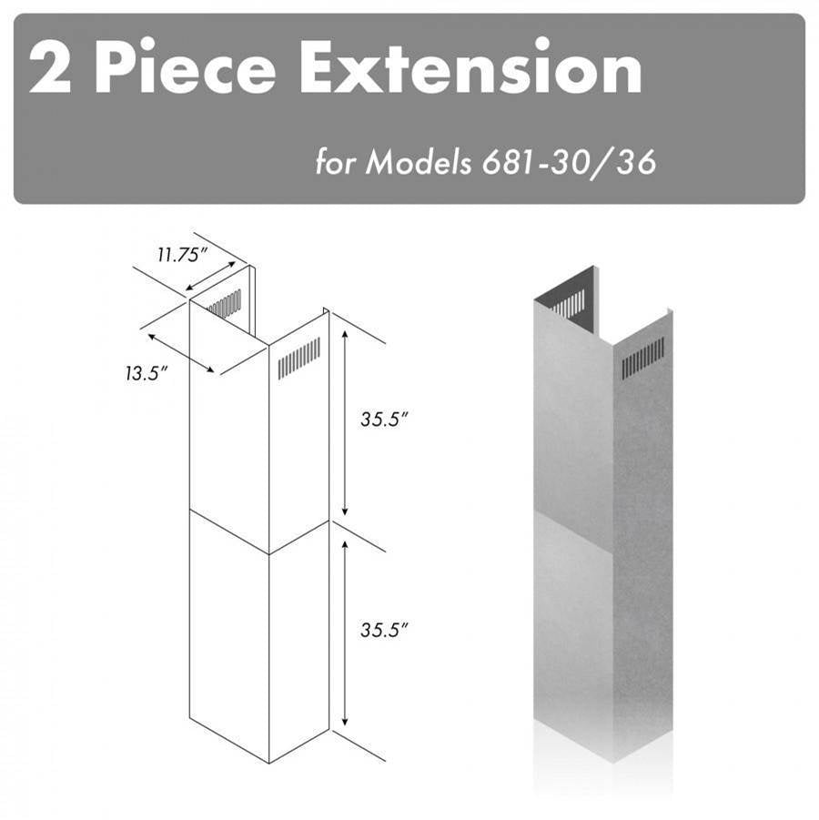 Z-Line - 71'' Stainless Steel Extended Chimney