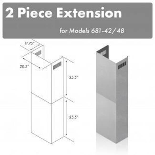Z-Line - 71'' Stainless Steel Extended Chimney