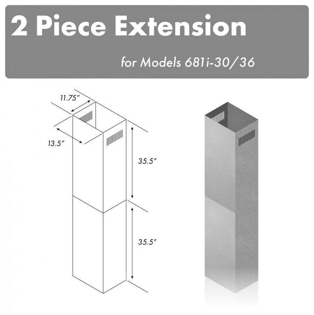 Z-Line - 71'' Stainless Steel Extended Chimney