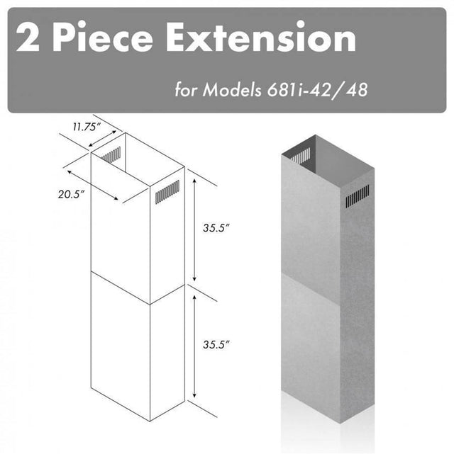 Z-Line - 71'' Stainless Steel Extended Chimney