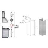 72'' DuraSnow Stainless Steel Extended Chimney and Crown