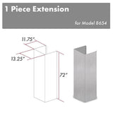 Z-Line - 72'' DuraSnow Stainless Steel Extended Chimney and Crown