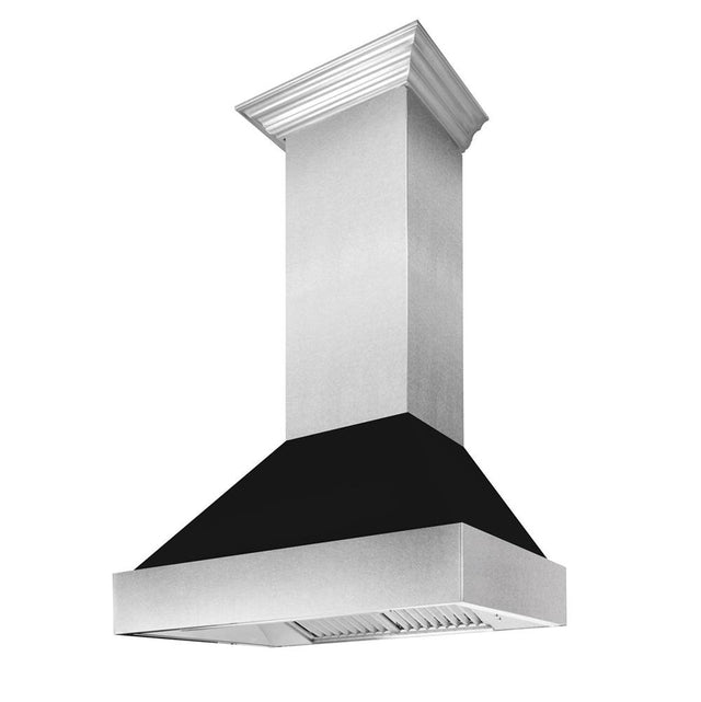 Z-Line - 30'' DuraSnow Stainless Steel Range Hood with Black Matte Shell