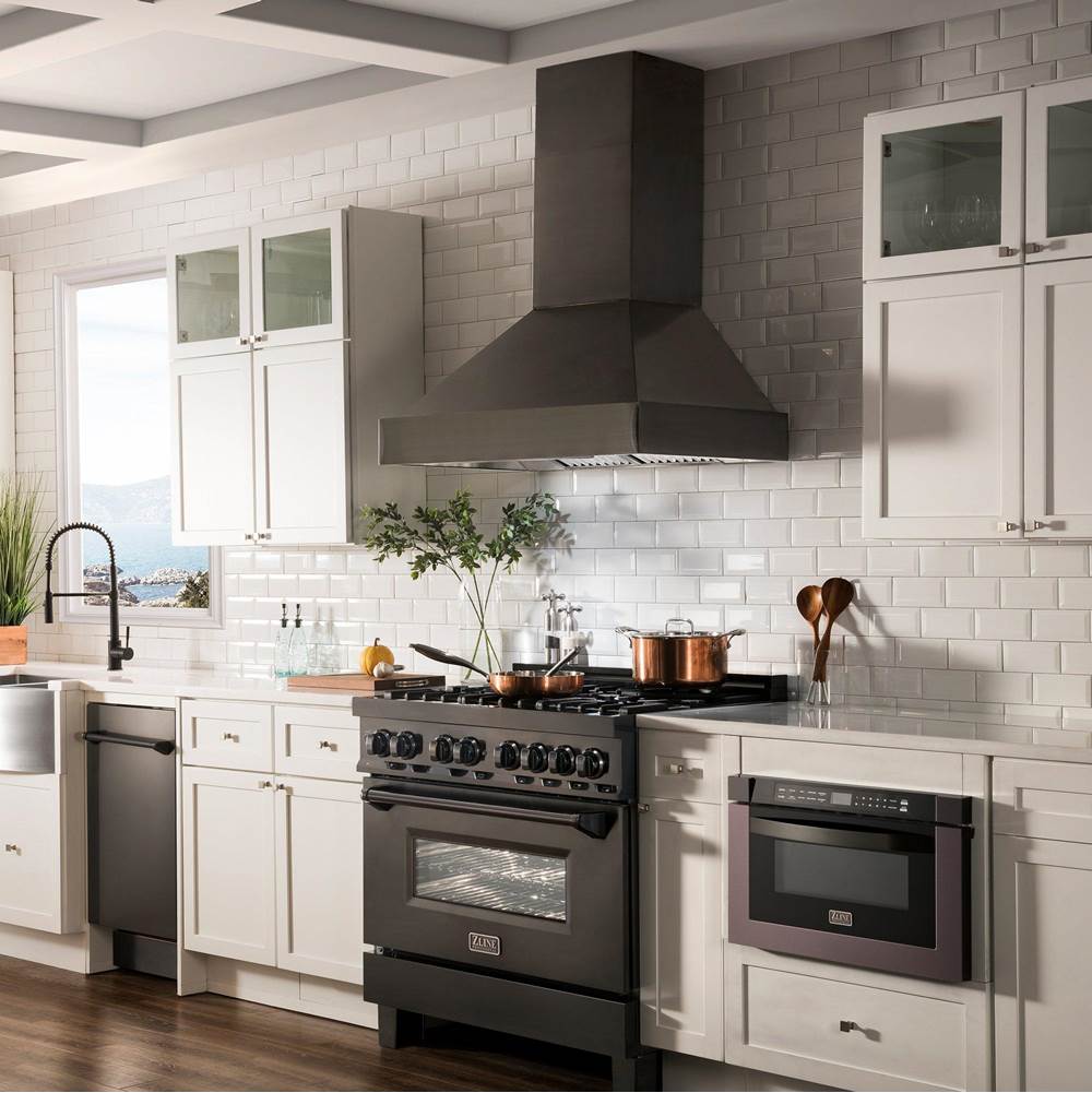 48'' Black Stainless Steel Wall Mount Range Hood