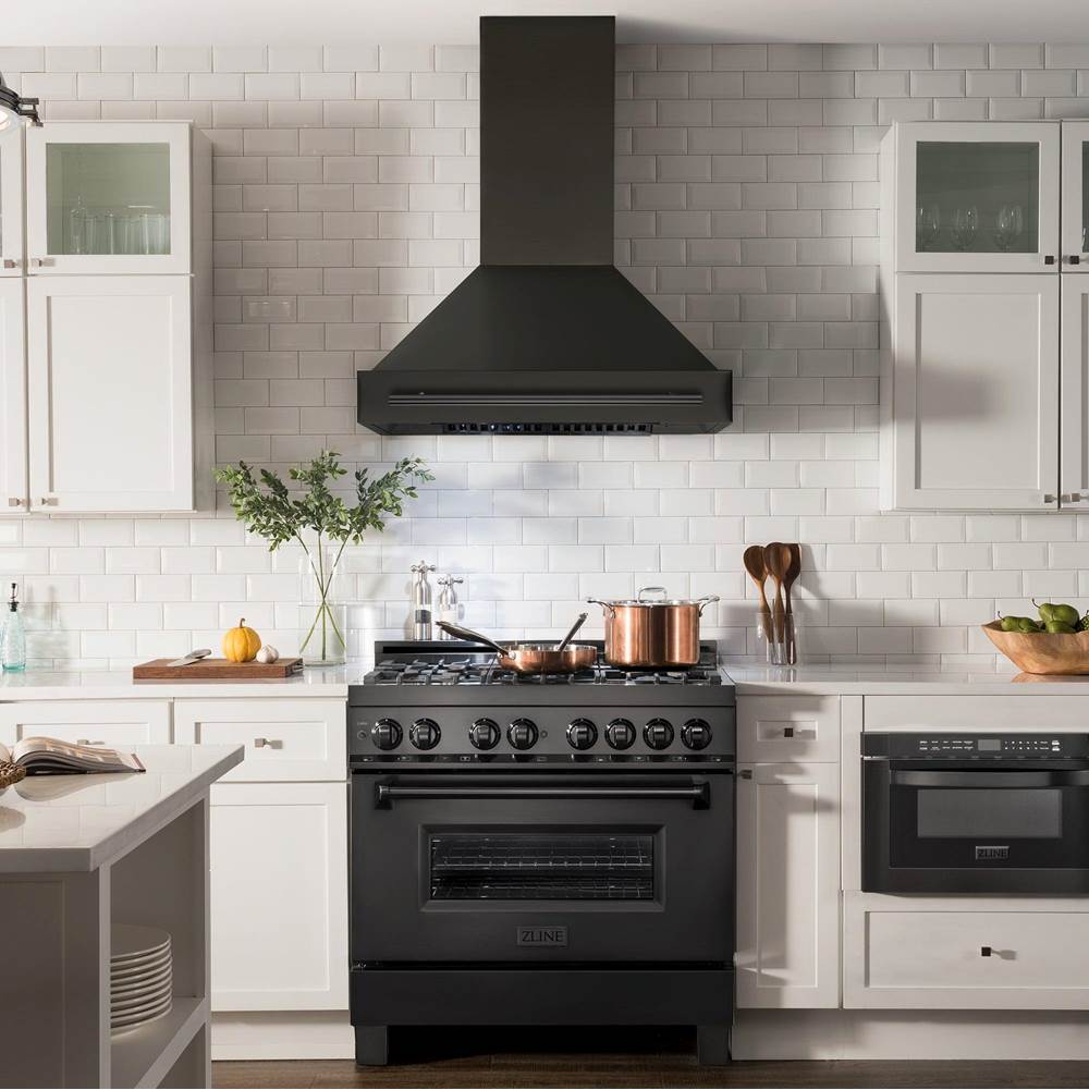 36'' Black Stainless Steel Range Hood with Black Stainless Steel Handle (BS655-36-BS)