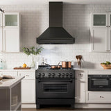 36'' Black Stainless Steel Range Hood with Black Stainless Steel Handle (BS655-36-BS)