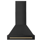 30'' Black Stainless Steel Range Hood with Champagne Bronze Handle (BS655-30-CB)