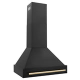 30'' Black Stainless Steel Range Hood with Gold Handle (BS655-30-G)