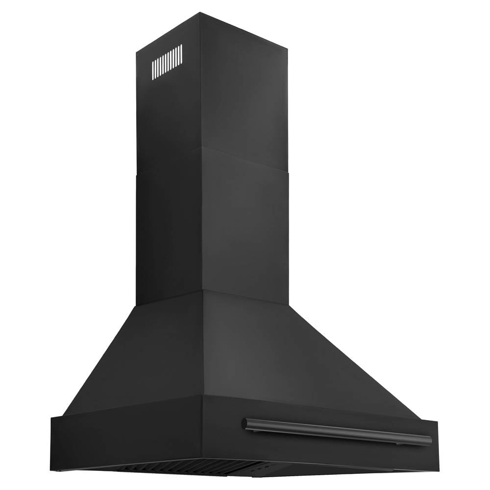 Z-Line - 30'' Black Stainless Steel Range Hood with Black Stainless Steel Handle (BS655-30-BS) - Black Stainless Steel