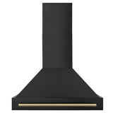 36'' Black Stainless Steel Range Hood with Champagne Bronze Handle (BS655-36-CB)