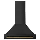 36'' Black Stainless Steel Range Hood with Gold Handle (BS655-36-G)