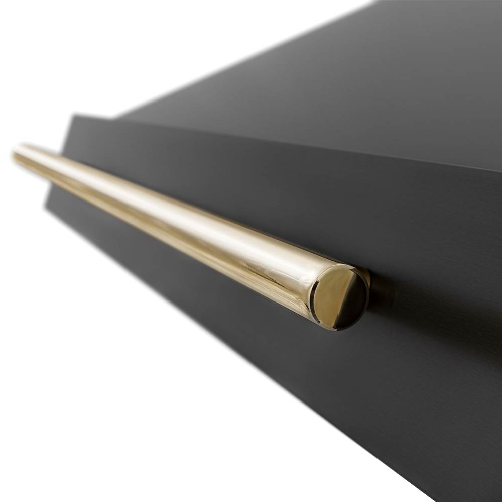 36'' Black Stainless Steel Range Hood with Gold Handle (BS655-36-G)