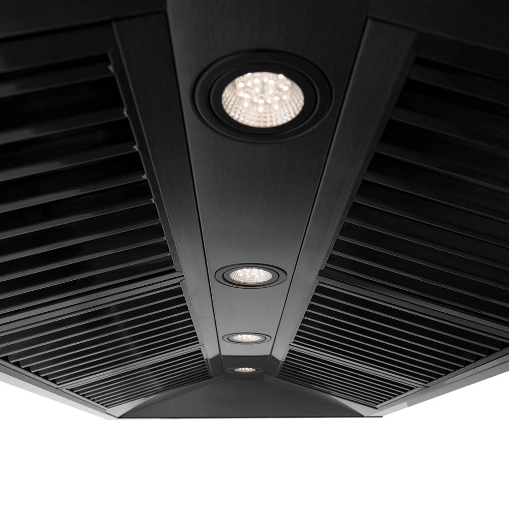 48'' Black Stainless Steel Range Hood with Champagne Bronze Handle (BS655-48-CB)