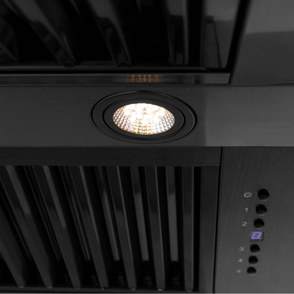 48'' Black Stainless Steel Range Hood with Champagne Bronze Handle (BS655-48-CB)