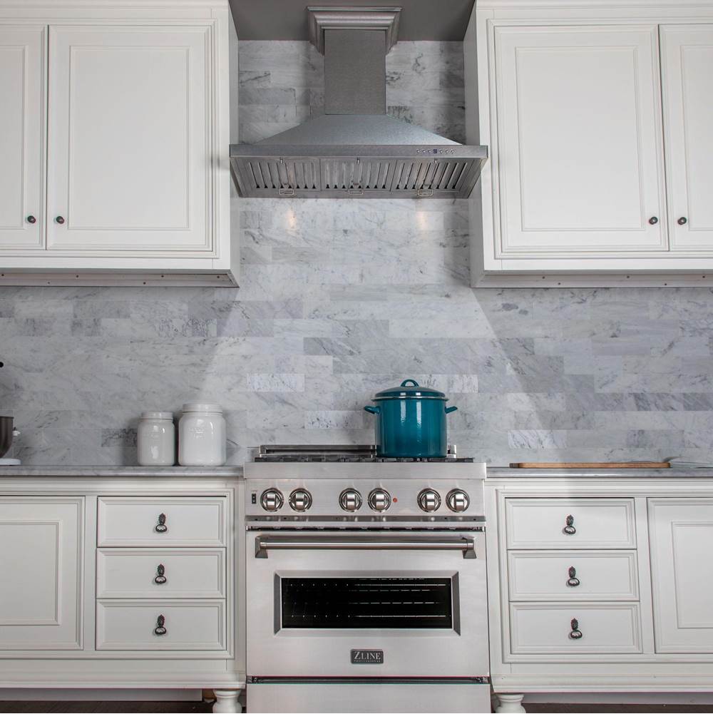 48'' Designer Series DuraSnow Stainless Steel Wall Mount Range Hood