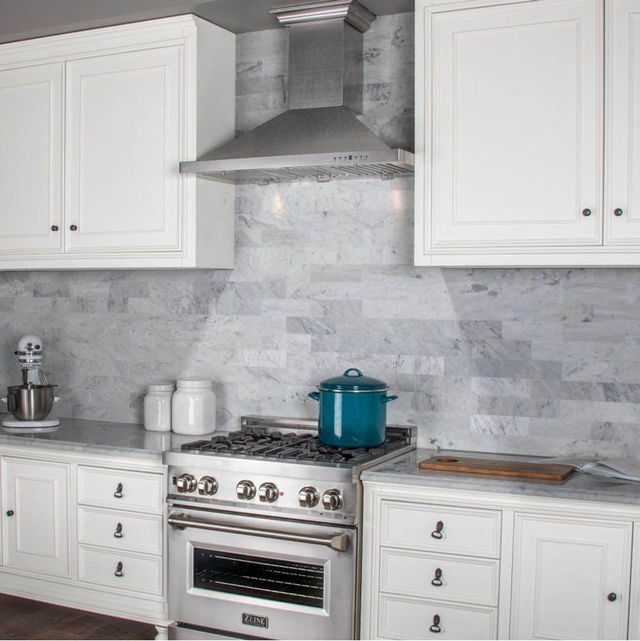 48'' Designer Series DuraSnow Stainless Steel Wall Mount Range Hood