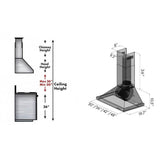 48'' Designer Series DuraSnow Stainless Steel Wall Mount Range Hood