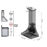 48'' Designer Series DuraSnow Stainless Steel Wall Range Hood