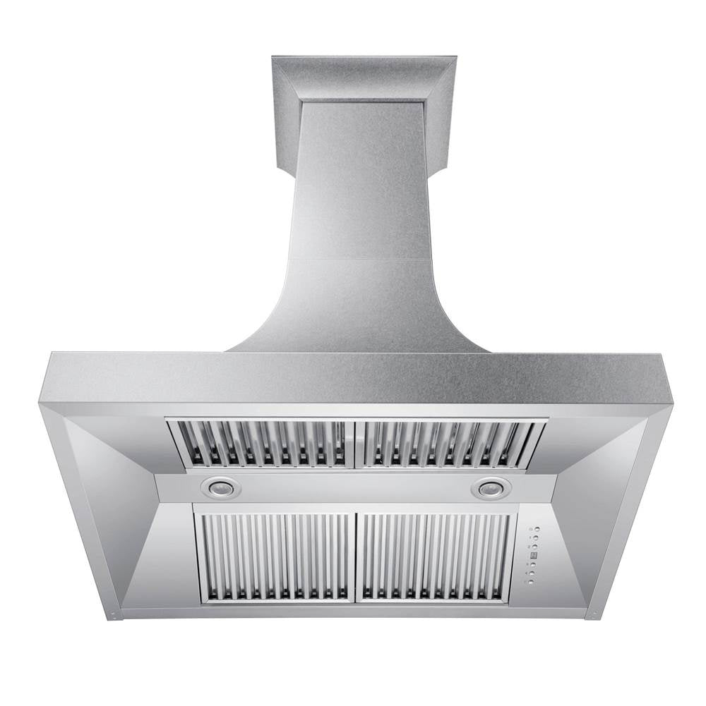 48'' Designer Series DuraSnow Stainless Steel Wall Range Hood