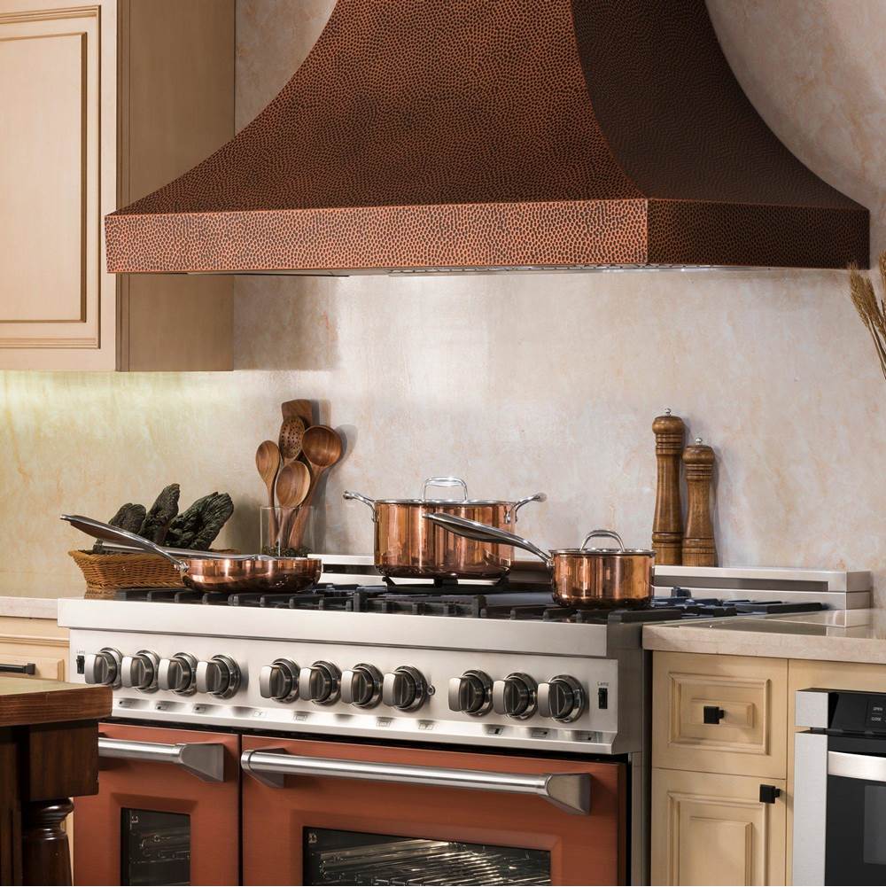 48'' Designer Series Hand-Hammered Copper Finish Wall Range Hood
