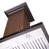 36'' Designer Series Hand Hammered Copper Island Mount Range Hood