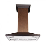 36'' Designer Series Hand Hammered Copper Island Mount Range Hood