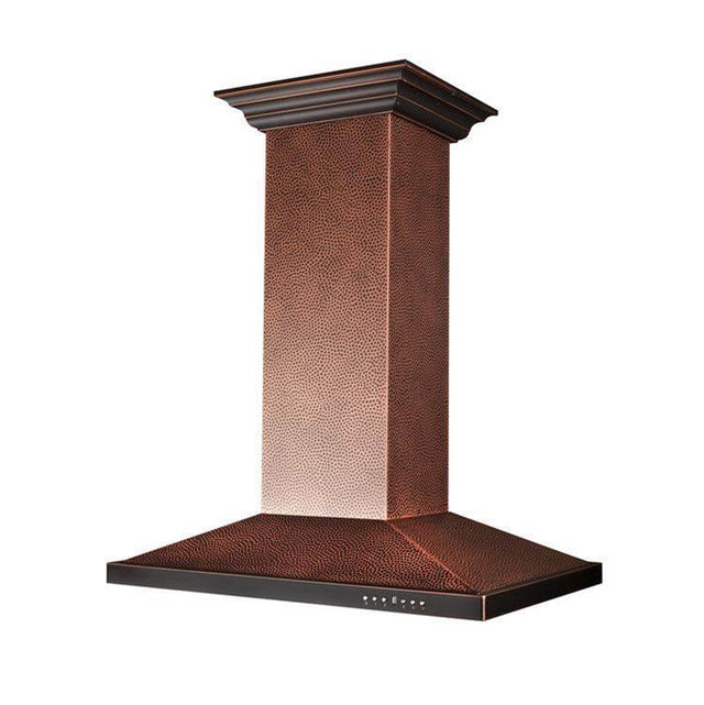 Z-Line - 36'' Designer Series Hand Hammered Copper Island Mount Range Hood