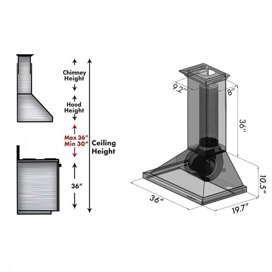 36'' Designer Series Hand-Hammered Wall Mount Range Hood
