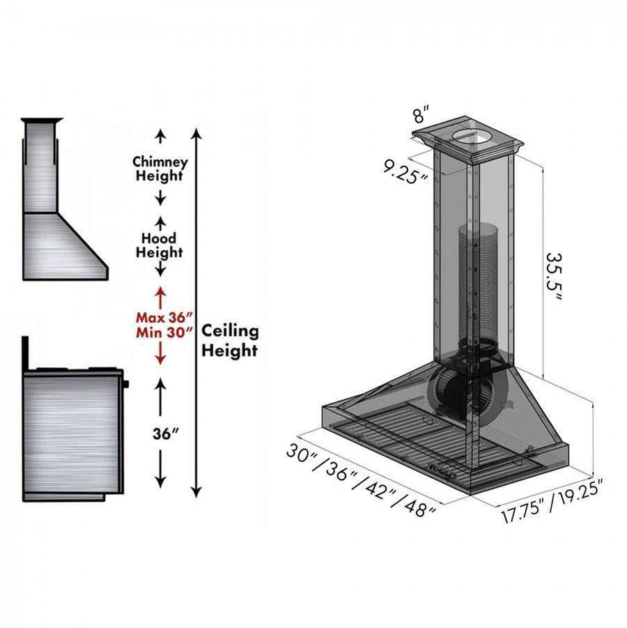 36'' Designer Series Wall Mount Range Hood