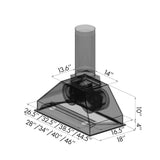 46'' Remote Blower Range Hood Insert in Stainless Steel