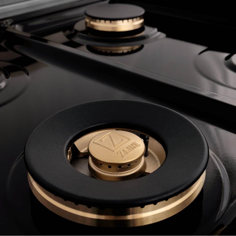 48'' 6.0 cu. ft. Electric Oven and Gas Cooktop Dual Fuel Range with Griddle and Brass Burners in Fingerprint Resistant Stainless
