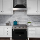 48'' DuraSnow Stainless Steel Range Hood with Black Matte Shell