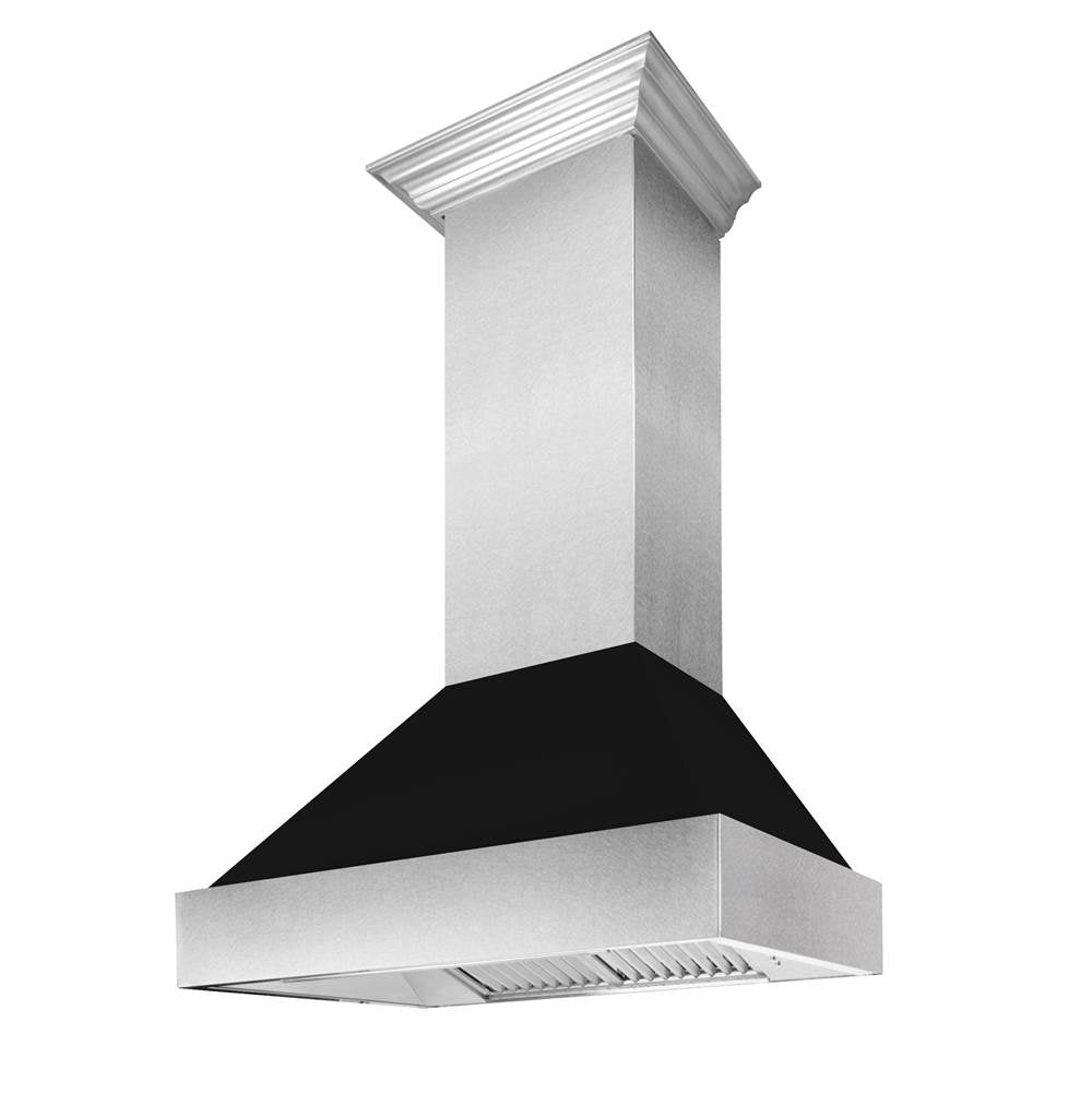 Z-Line - 48'' DuraSnow Stainless Steel Range Hood with Black Matte Shell