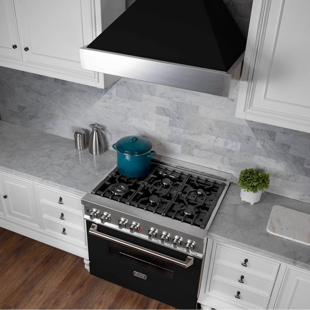 48'' DuraSnow Stainless Steel Range Hood with Black Matte Shell