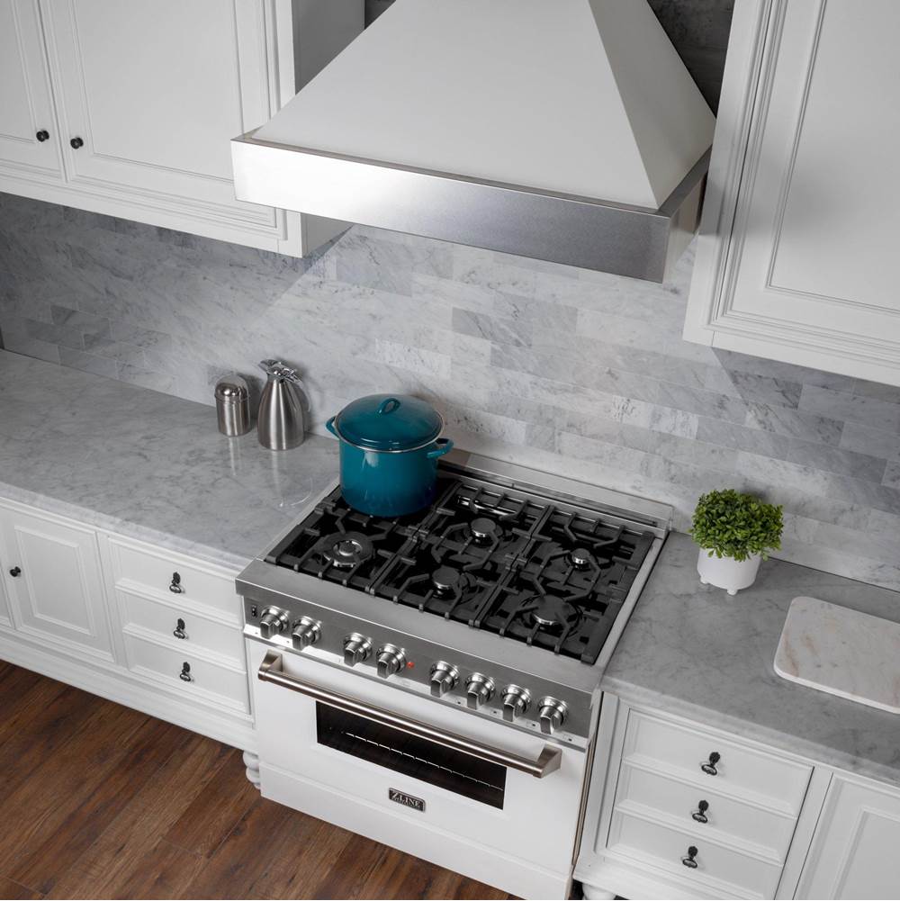 48'' DuraSnow Stainless Steel Range Hood with White Matte Shell