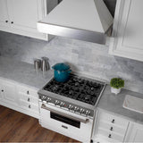 48'' DuraSnow Stainless Steel Range Hood with White Matte Shell