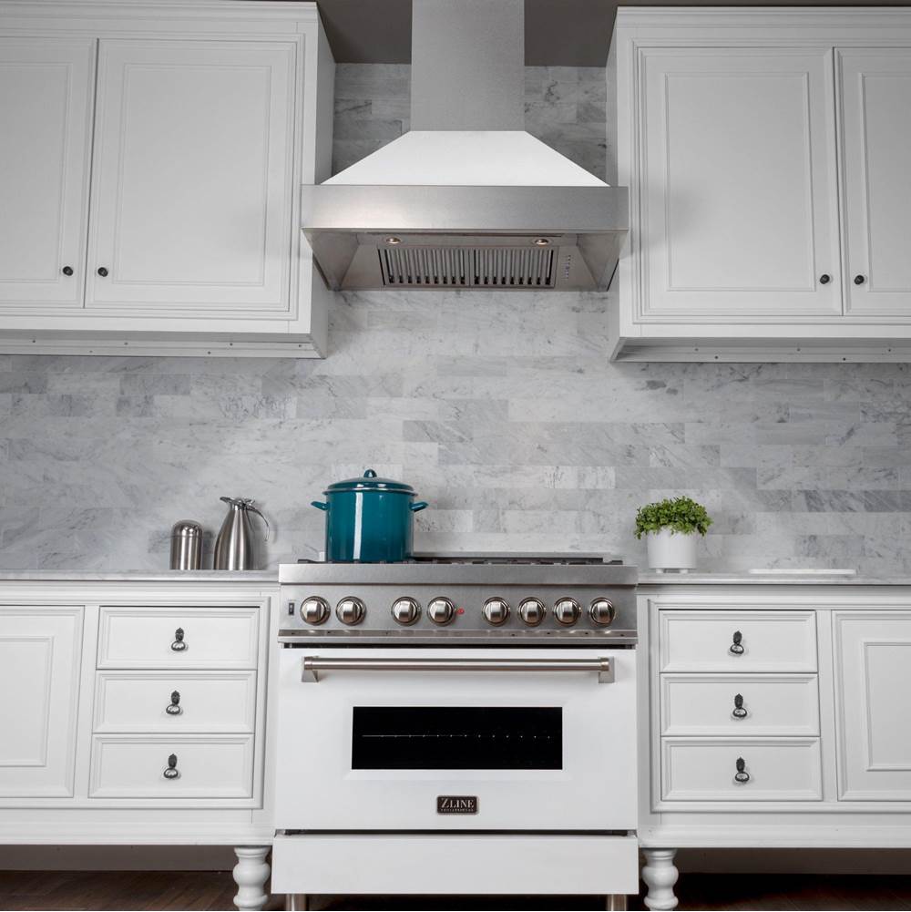 48'' DuraSnow Stainless Steel Range Hood with White Matte Shell