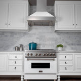 48'' DuraSnow Stainless Steel Range Hood with White Matte Shell