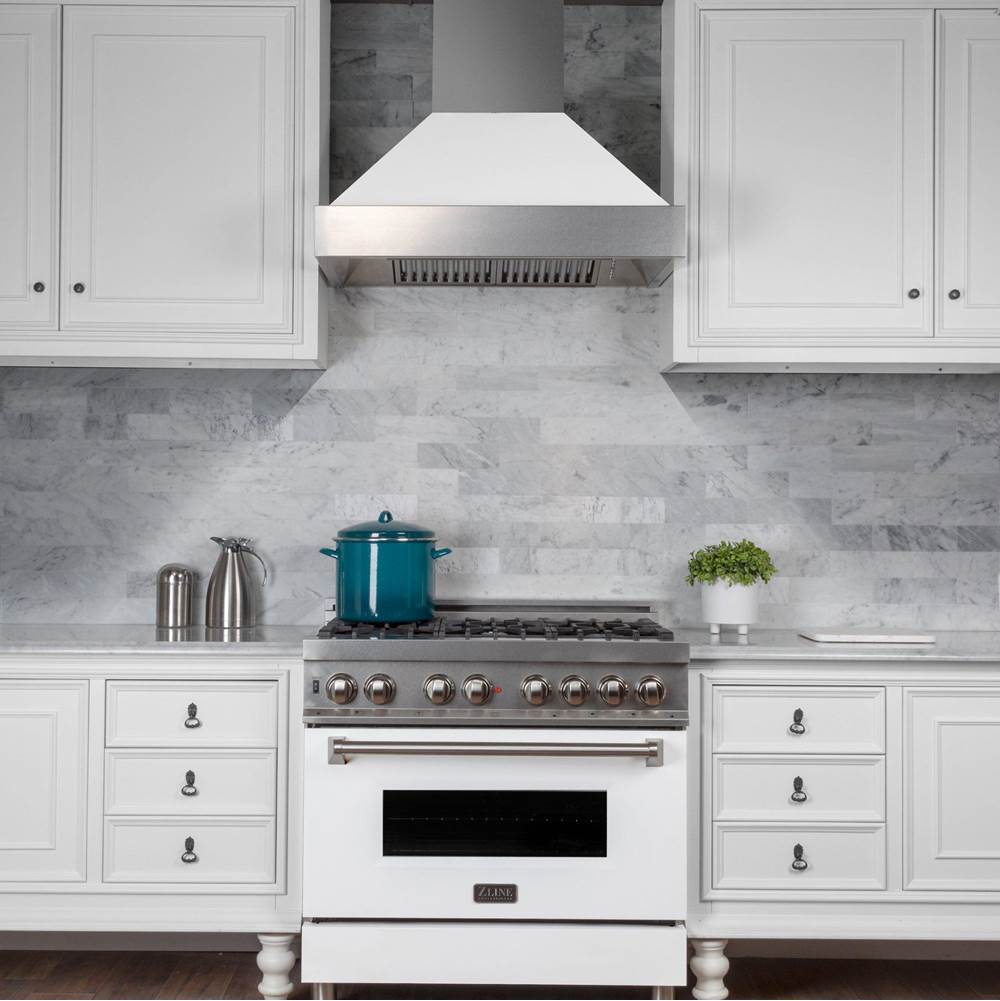 48'' DuraSnow Stainless Steel Range Hood with White Matte Shell