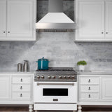 48'' DuraSnow Stainless Steel Range Hood with White Matte Shell