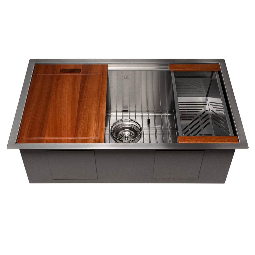 Garmisch 30'' Undermount Single Bowl Sink in Stainless Steel with Accessories
